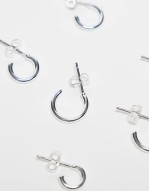 3-pack everyday huggie and hoop earrings in plated sterling silver