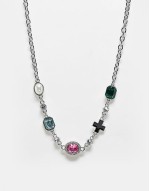unisex set with colourful stones in silver